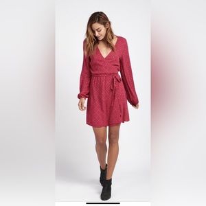 Red Mini Wrap Dress